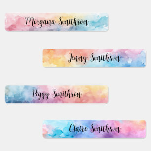 Rainbow Dreamy Abstract Pastels Name Calligraphy