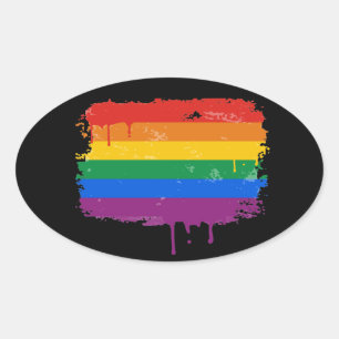 RAINBOW DRIP - .png Oval Sticker