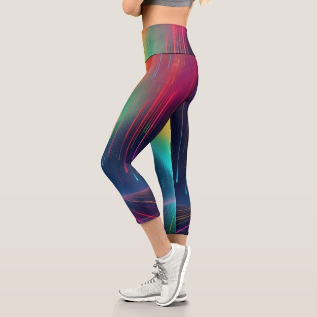 Rainbow Drip Trip Capri Leggings (Left)