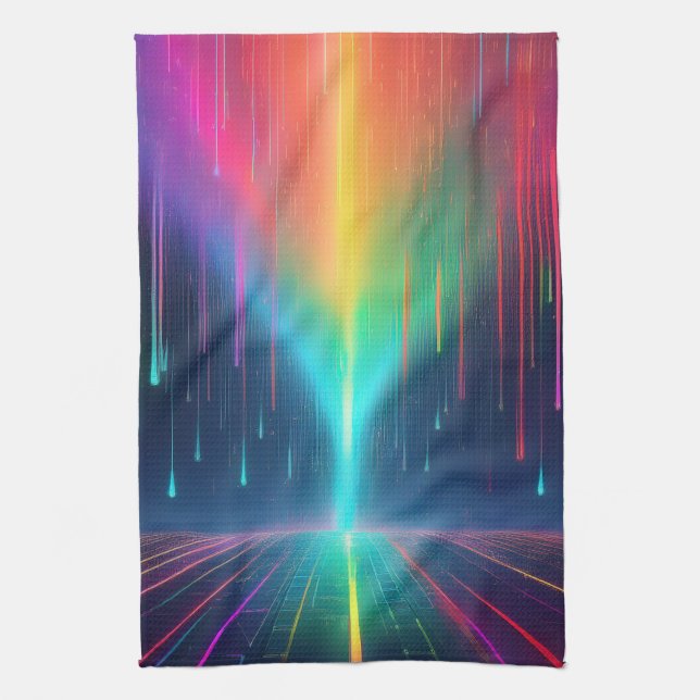 Rainbow Drip Trip Tea Towel (Vertical)
