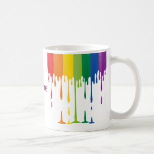 Rainbow Dripping Paint Liquid Abstract Art Coffee Mug