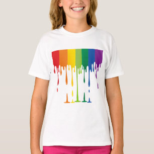 Rainbow Dripping Paint Liquid Abstract Art T-Shirt