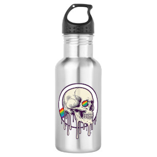 Rainbow Dripping Skull Vintage Engraving Design_1 532 Ml Water Bottle