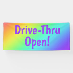 Rainbow Drive-Thru Open! Business Banner