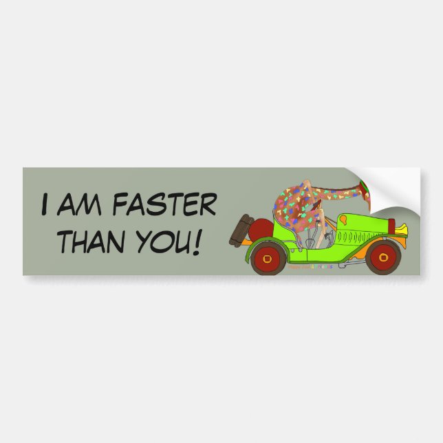 Rainbow Driving Fast Bumper Sticker (Front)