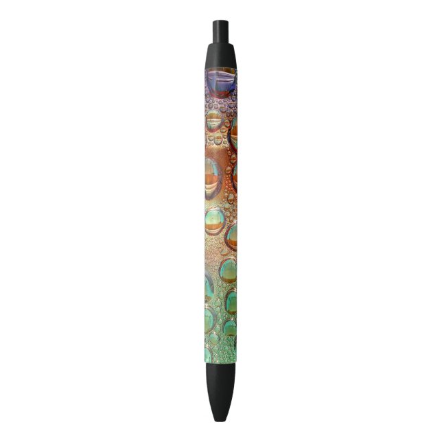 Rainbow Drops Black Ink Pen (Front Vertical)