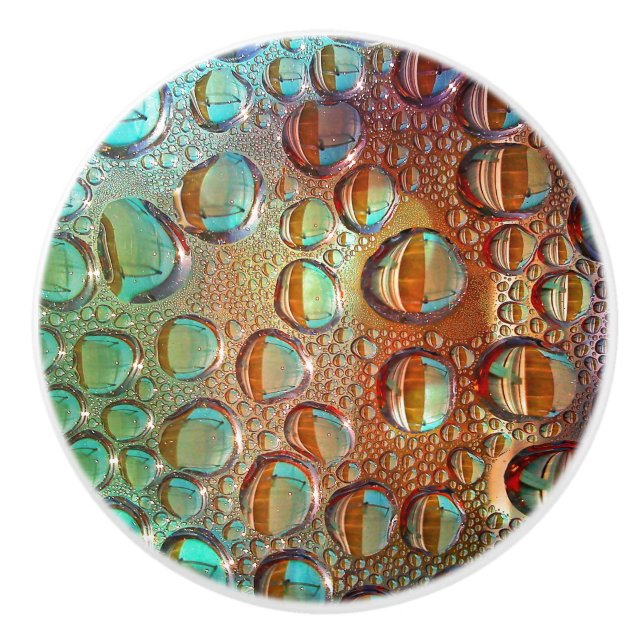 Rainbow Drops Ceramic Knob (Front)