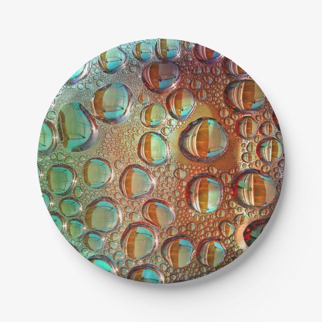 Rainbow Drops Paper Plate (Front)