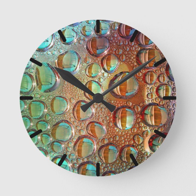 Rainbow Drops Round Clock (Front)