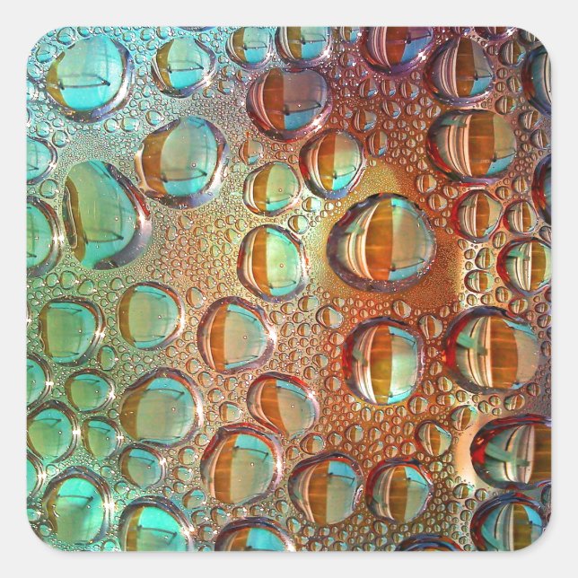 Rainbow Drops Square Sticker (Front)