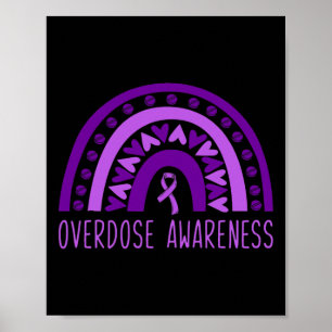 Rainbow Drug Addiction Recovery Purple Ribbon 1 Poster