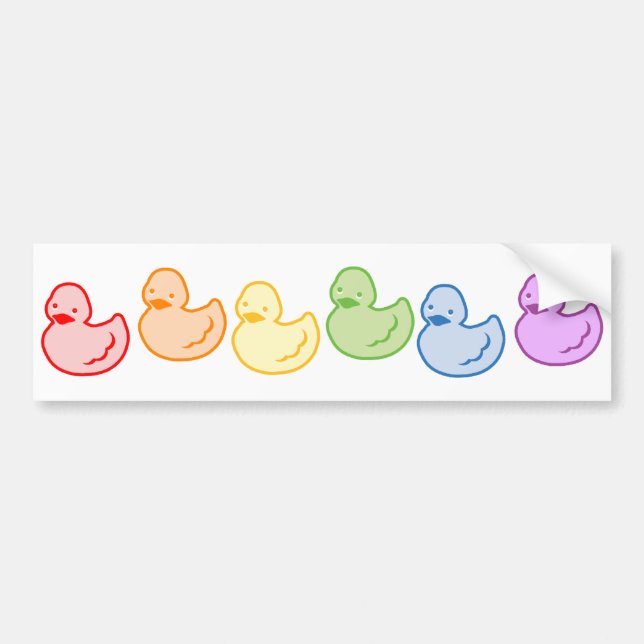 Rainbow Duckies Bumper Sticker (Front)