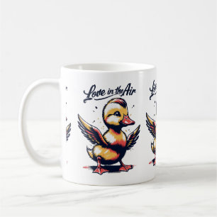 Rainbow Duckling Cupid Love Is in the Air Coffee Mug