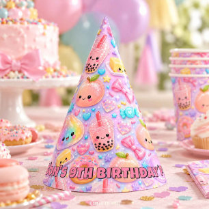 Rainbow Dumpling Butter Doughnut Squishies Birthda Party Hat