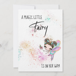 *~* Rainbow Dust Fairy Baby Girl Shower Invite