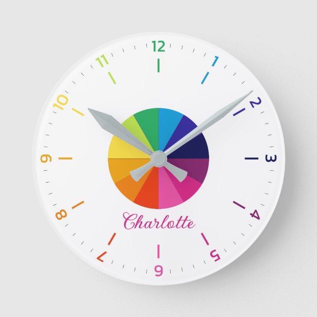 Rainbow Early Learning Educational Children Round Clock (Front)