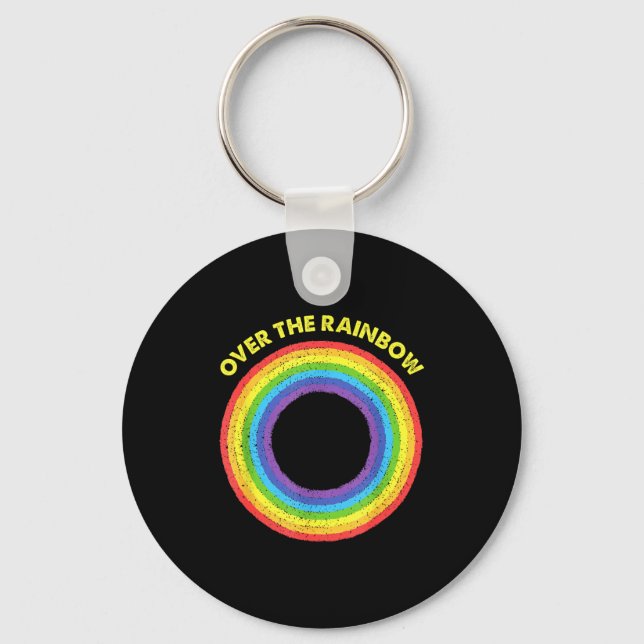 Rainbow earth day aprill 22 save the planet key ring (Front)