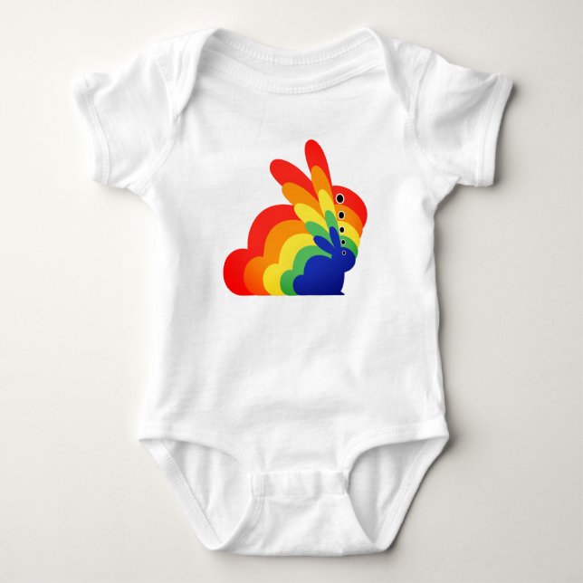 Rainbow Easter Bunny - Easter Baby Bodysuit (Front)