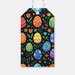 Rainbow Easter Eggs and Flowers Gift Tags