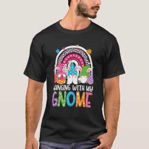 Rainbow Easter Gnome Hanging With My Gnomies Bunny T-Shirt