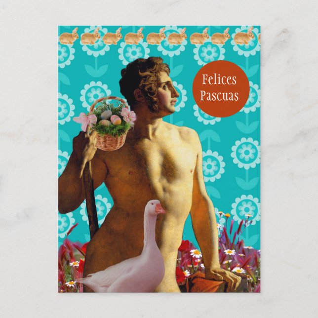 Rainbow Easter Holiday Postcard (Front)