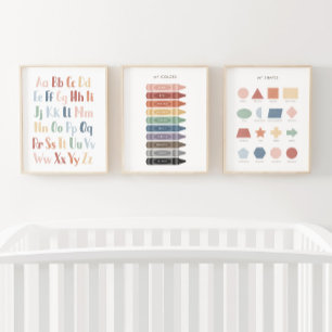 Rainbow Educational Classroom Decor Set of 3