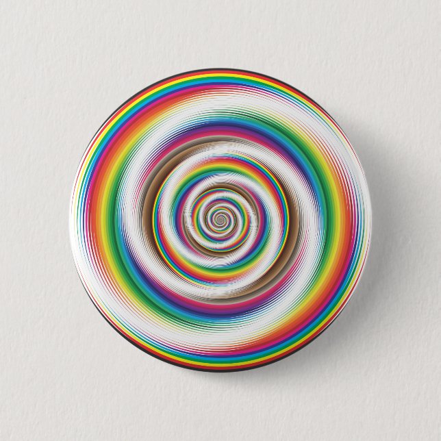 Rainbow effect 6 cm round badge (Front)