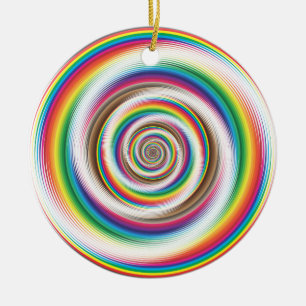 Rainbow effect ceramic tree decoration
