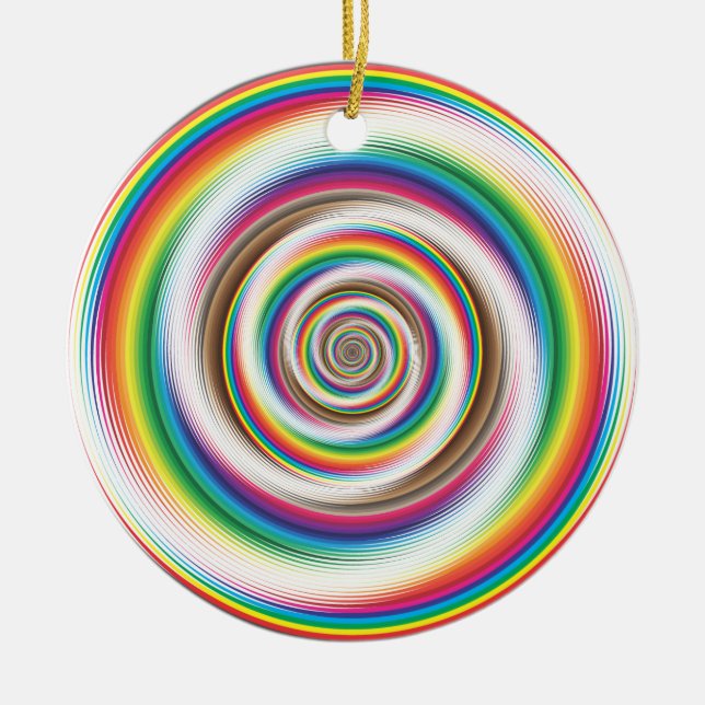 Rainbow effect ceramic tree decoration (Front)