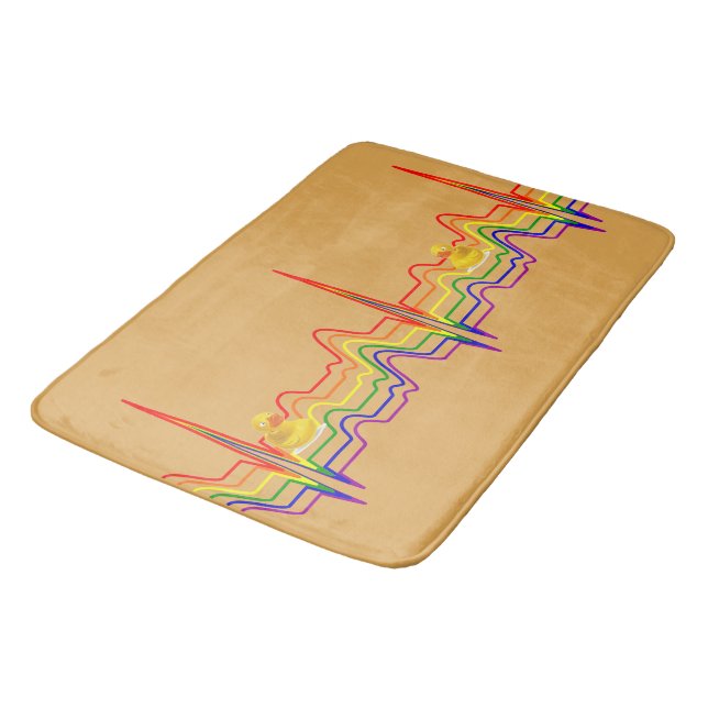 Rainbow EKG Sunray Bath Mat (Angled)