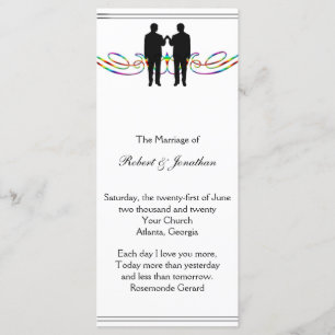 Rainbow Elegance Groom Gay Wedding Program Programme