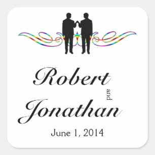 Rainbow Elegance Groom Wedding Envelope Seal