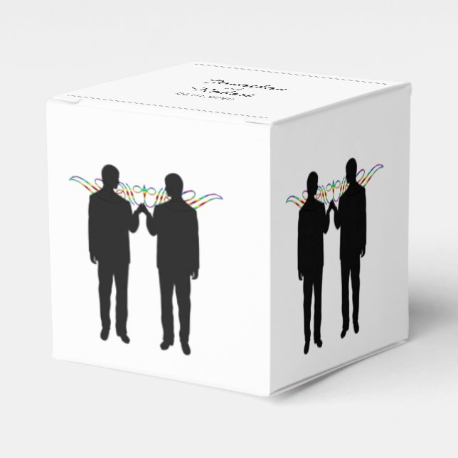Rainbow Elegance Grooms Wedding Favour Box (Front Side)