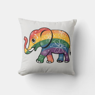 Rainbow Elephant Cushion