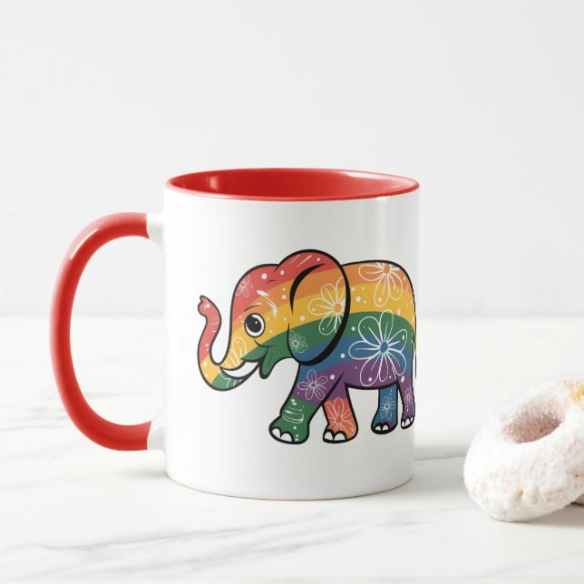 Rainbow Elephant Mug (With Donut)
