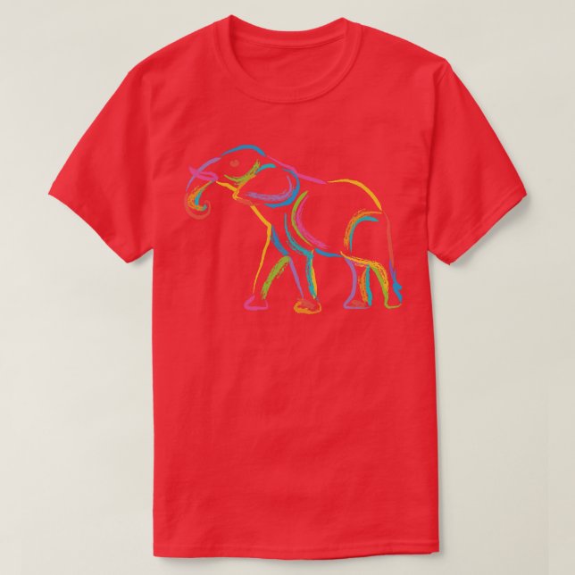 Rainbow Elephant T-Shirt (Design Front)