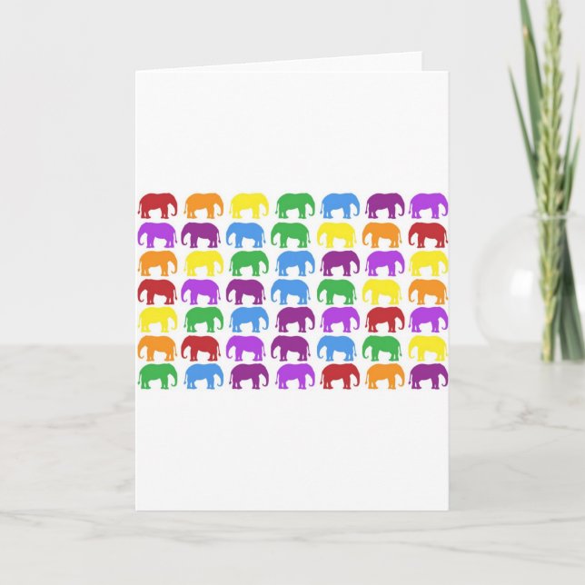 Rainbow Elephants Classy Designer Card (Front)