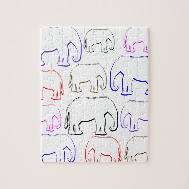 rainbow elephants jigsaw puzzle (Vertical)