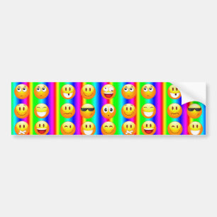 rainbow emoji bumper sticker