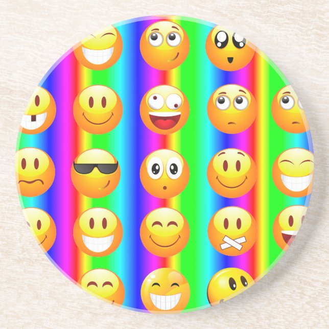 rainbow emoji coaster (Front)