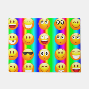 rainbow emoji door mat doormat