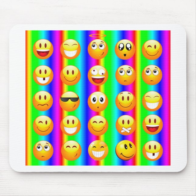 rainbow emoji mouse mat (Front)