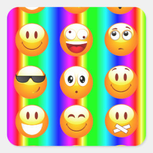 rainbow emoji square sticker