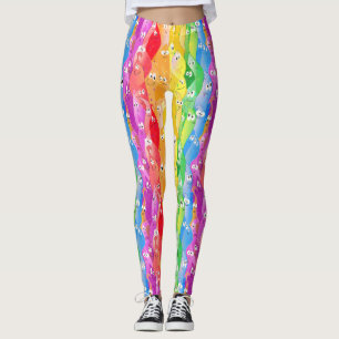 Rainbow Emoting Blob Cute Monsters in Pride Colour Leggings