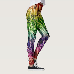 Rainbow Emu Feathered Leggings
