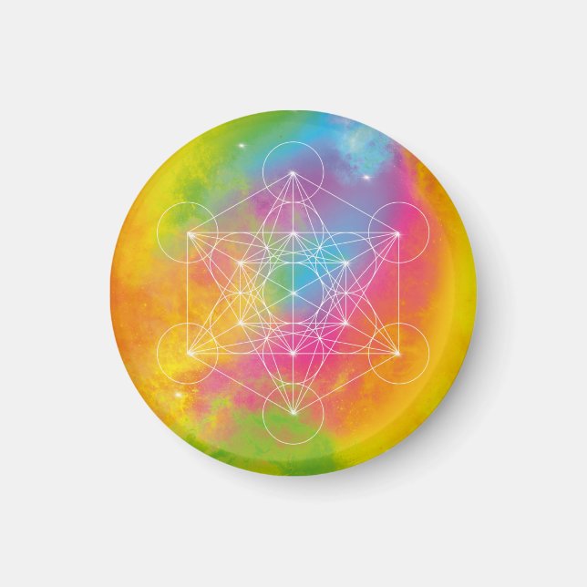 Rainbow Energy – Metatron’s Cube Sacred Geometry Magnet (Front)