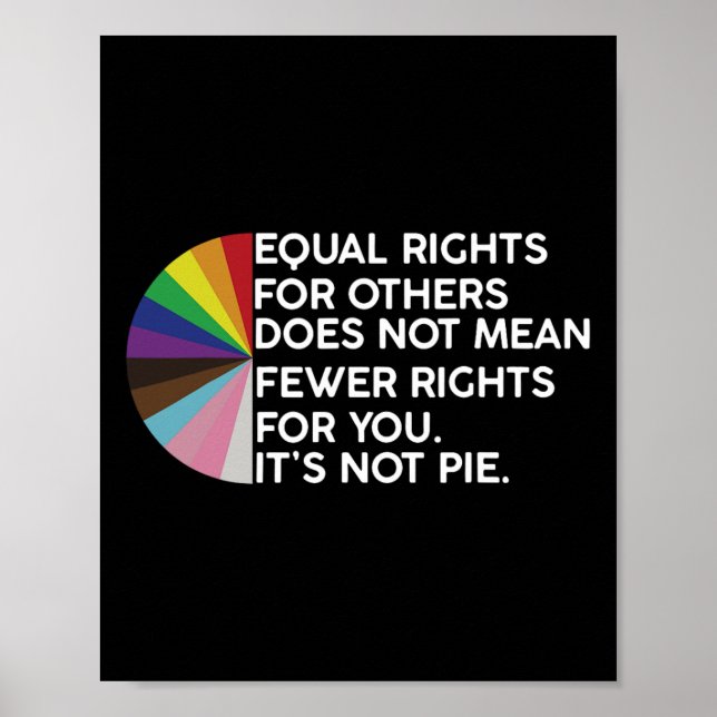 Rainbow Equal Rights Its Not Pie Lgbt Pride Month  Poster (Front)