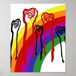 Rainbow equal rights Pride Fists  Poster