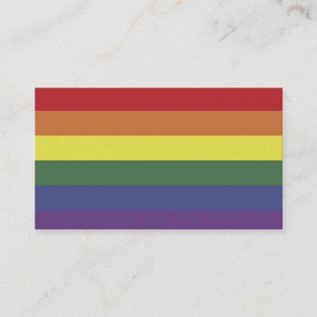 Rainbow Equality Pride Colour Stripes Business Card (Front)