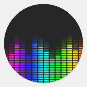 rainbow equalizer classic round sticker